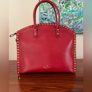 Valentino Rockstud Exec Dome Vitello Bag